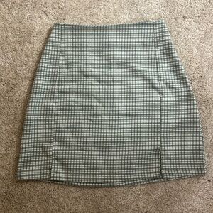 Brandy Melville Cara green plaid mini skirt